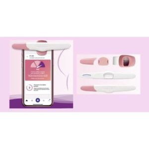 PHRONESIA TEST OVULATION CONNECTE =1 LECTEUR ADAPT SMARTPHONE+5 TESTS DETECT.PIC OVUL. APP FERTILITY KIT BOITE 5
