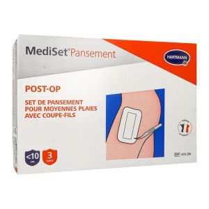 MEDISET PANSEMENT POST - OP PLAIES MOYENNES Set de nettoyage et de recouvrement pour plaie moyenne suturée, boîte 3