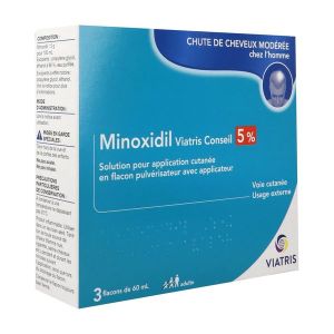 MINOXIDIL MYLAN 5 % solution pour application cutanée B/3