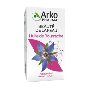 ARKOGELULES HUILE DE BOURRACHE BIO Capsule, complément alimentaire à base d'huile de bourrache, pot 60