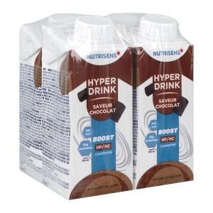 NUTRISENS HYPERDRINK BOOST HP HC Denrée alimentaire destinée à des fins médicales spéciales, saveur chocolat, 200 ml x 4
