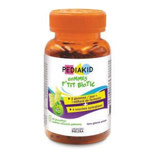 Pediakid P'tit biotic gommes probiotiques pomme - pilulier 60 oursons