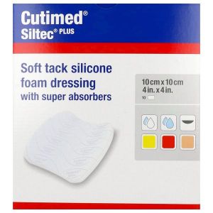 CUTIMED SILTEC PLUS PANSEMENT HYDROCELLULAIRE A ABSORPTION IMPORTANTE 10*10 CM 10