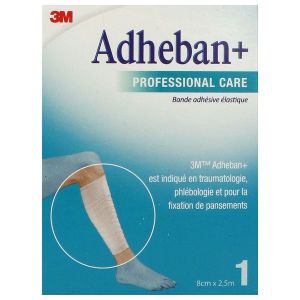 ADHEBAN PLUS Bande de contention adhésive, élastique, hypoallergénique, sans latex, 8 cm x 2,5 m (ref. 2987C), unité