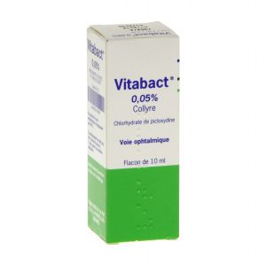 Vitabact 0,05 % (Chlorhydrate De Picloxydine) Collyre 10 Ml En Flacon