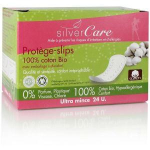 Silver Care Protèges-slips en coton Bio - boîte de 24 protèges-slips en emballage individuel