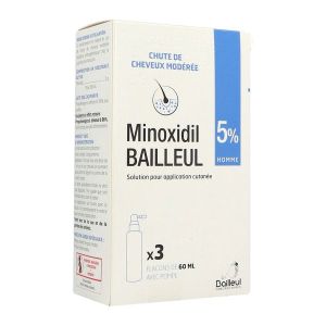 Minoxidil Bailleul 5 % Solution Pour Application Cutanee B/180