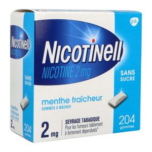 Nicotinell Menthe Fraicheur 2 Mg Sans Sucre Gommes A Macher Medicamenteuses Sous Plaquettes Thermoformees (Pvc/Pvdc/Aluminium) B/204