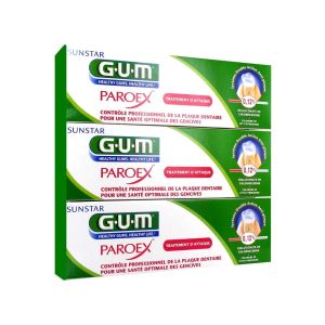 GUM Paroex Gel Dentifrice Lot de 3 x 75 ml