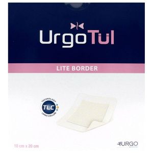 URGOTUL LITE BORDER Pansement absorbant lipido-colloïde extra mince adhésif, 10 cm x 20 cm, bt 10