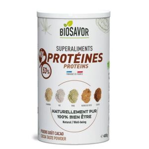 Biosavor Mix protéines goût Cacao poudre BIO - 400 g