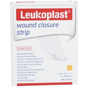 LEUKOPLAST WOUND CLOSURE STRIP 6*100 MM BLANC 10