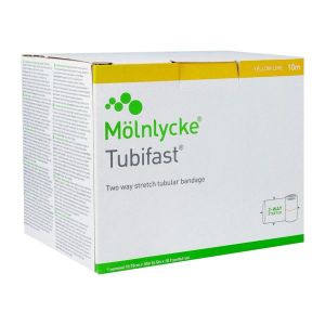 TUBIFAST 2 - WAY STRETCH BANDAGE Bandage tubulaire de maintien en jersey extensible, rouleau, jaune, 10 m x 10,75 cm, unité