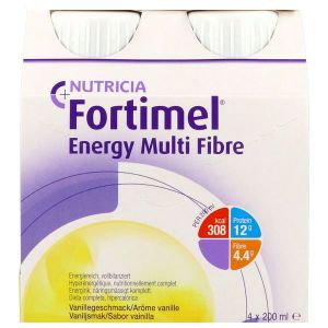 FORTIMEL ENERGY MULTI FIBRE Denrée alimentaire destinée à des fins médicales spéciales, vanille, 200 ml x 4