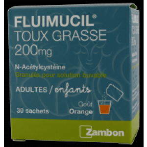 Fluimucil Expectorant Acetylcysteine 200 Mg Granules Pour Solution Buvable En Sachet B/30