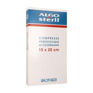 ALGOSTERIL COMPRESSE Pansement d'alginate, hémostatique et cicatrisant, stérile, 10 cm x 20 cm (ref. 25560), bt 16