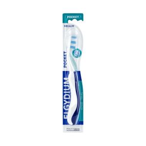 ELGYDIUM POCKET Brosse à dents de poche ou de voyage, médium, 4 rangs, pour adulte, unité