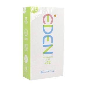 EDEN XL Préservatif fin, extralubrifié et extralarge, avec réservoir, bt 12