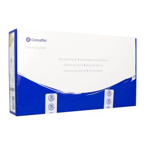 ESTEEM SYNERGY PLUS INVISICLOSE STANDARD POCHE OUVERTE Poche vidable, système 2 pièces, prédécoupée, transparente, diamètre 61 mm (ref. 416901), bt 10