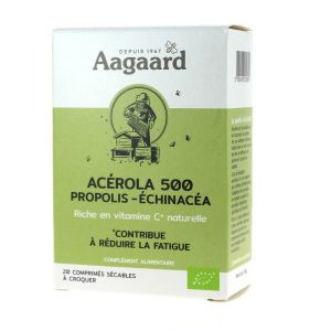 Aagaard Acérola, Propolis, Echinacéa BIO - 20 comprimés à croquer