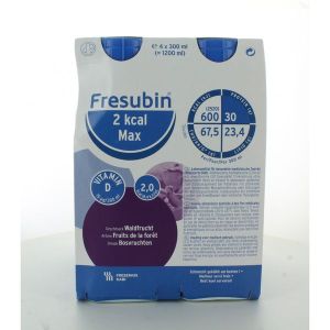 FRESUBIN DRINK MAX fruits de la forêt 2 Kcal 4 X 300 ml (réf 7051611)