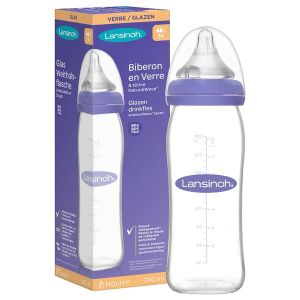 Lansinoh Biberon Verre Natural Wave Pour Lait Maternel 240Ml 1
