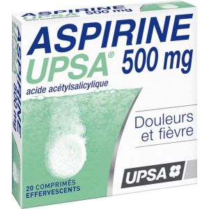 Aspirine Upsa 500 Mg (Acide Acetylsalicylique) Comprimes Effervescents B/20