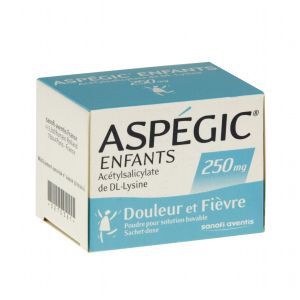Aspegic Enfant 250 Mg (Acetylsalicylate De Dl-Lysine) Poudre Pour Solution Buvable En Sachet-Dose B/20