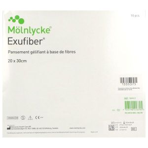 Exufiber Pansements En Fibres A Hauts Pouvoir D'Absorption Boite 20*30 Cm 10
