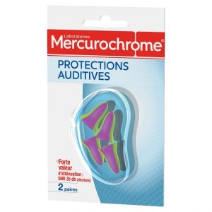 Mercurochrome Protections Auditives 2 Paires Accessoire Blister 4