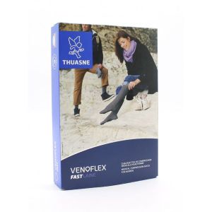 Venoflex Fast Laine Femme Classe 2 Torsades Chausette Anthracite Normal T1 2