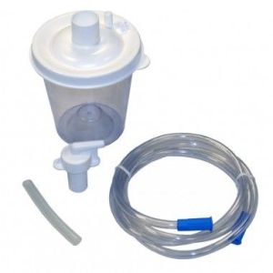 Vacu Aide Tuyau+Filtre+Raccord+Bocal Patient Unique 800Ml+Tuyau Aspiration(1,80M) Kit 1