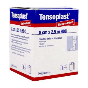 TENSOPLAST HBC Bande de contention adhésive, élastique en longueur, 2,5 m x 8 cm (ref. 4003100), unité