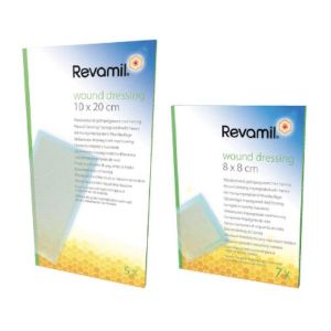 REVAMIL WOUND DRESSING Pansement imprégné de miel médical pur 100 %, 10 cm x 20 cm, bt 5