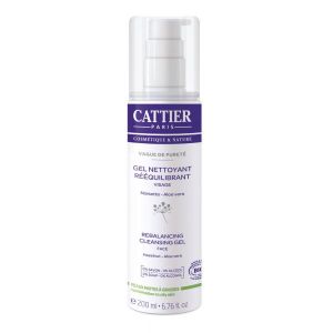 Cattier Gel nettoyant rééquilibrant - Vague de pureté - peaux mixtes à grasses BIO - 200 ml