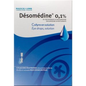 DESOMEDINE Collyre en solution 0,1 %, boîte 10 unidoses 0,6 ml