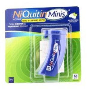 Niquitinminis Menthe Fraiche 1,5 Mg Sans Sucre (Nicotine) Comprimes A Sucer Edulcores A L'Acesulfame Potassique Comprimes En Tube (Polypropylene) B/20