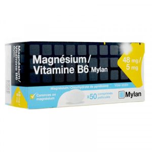 Magnesium/Vitamine B6 Viatris Conseil 48 Mg/5 Mg Comprime Pellicule B/50