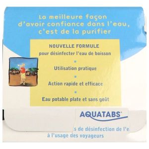 AQUATABS 1 LITRE Comprimé effervescent désinfectant de l'eau, bt 60