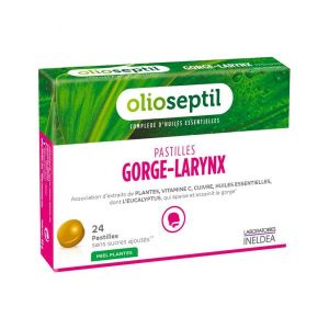 Olioseptil Pastilles gorge, larynx (Miel Plantes) - 24 pastilles