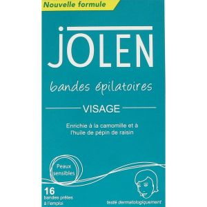 JOLEN BANDES EPILATOIRES Bande de cire froide épilatoire, visage, bt 16