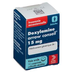 DOXYLAMINE ARROW CONSEIL 15 mg comprimé pelliculé sécable B/10