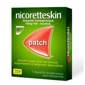 NICORETTESKIN Dispositif transdermique 15 mg/16 heures, boîte 7 sachets