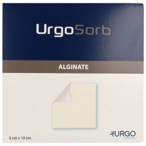 URGOSORB Pansement d'alginate et carboxymethylcellulose pour plaie très exsudative, 5 cm x 10 cm (ref. 552141), bt 10