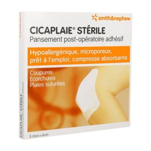 CICAPLAIE STERILE Pans. 10cmx8cm (ref66320643) boite de 5