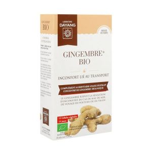 DAYANG PLANTE UNITAIRE BIO GINGEMBRE Gélule, complément alimentaire à base d'extrait concentré de gingembre biologique, bt 15