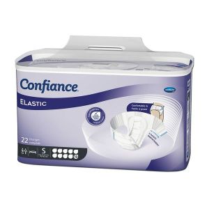 CONFIANCE ELASTIC 10 G Change-complet hypoallergénique, avec ailes élastiques, incontinence forte, small (ref. 165015), sachet 22