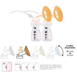 KITETT KOLOR KIT EXPRESSION Kit expression double pour tire-lait Kitett avec nouveau pas de vis, téterelle 24 mm x 76 mm, small (ref. K24ESD), unité