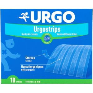 Urgostrips Sutures Cutanees Steriles Adhesives 100Mm*6Mm Bandelette 10