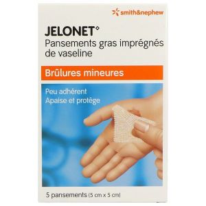 JELONET Pansement gras, neutre, stérile, 5 cm x 5 cm (ref. 66320572), bt 5